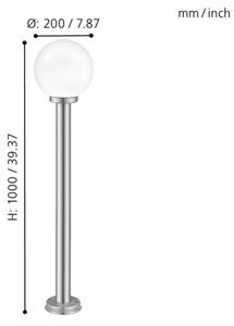 EGLO 30207 - Corp de iluminat exterior NISIA 1xE27/60W
