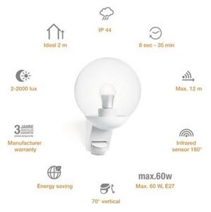 STEINEL 005917- Aplică perete exterior cu senzor L585S 1xE27/60W alb IP44