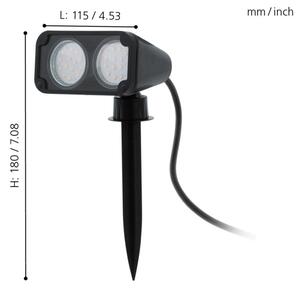 Lampă LED de exterior Eglo 75315 NEMA 2xGU10/2,8W/230V 3000K IP44