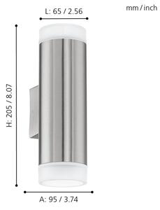 Eglo 92736 - Corp de iluminat perete exterior RIGA-LED GU10/2.5W/230V