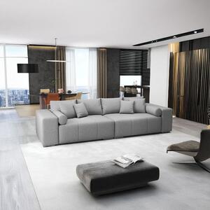 Canapea extensibilă dumonde cu ladă de depozitare si sezut confortabil din spuma high-density, Marbela Enjoy Grey XXL 295x120 cm