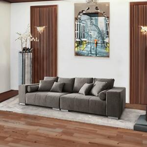 Canapea extensibilă dumonde cu ladă de depozitare si sezut confortabil din spuma high-density, Marbela Enjoy Kaki XXL 295x120 cm