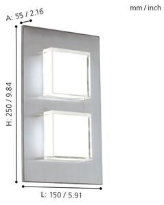 Eglo 93365 - LED Corp de iluminat perete exterior PIAS 2xLED/2,5W/230V