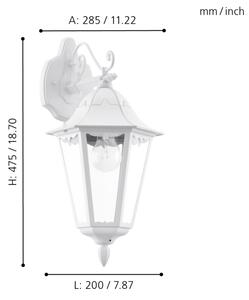 Eglo 93445 - Corp de iluminat perete exterior NAVEDO 1xE27/60W/230V