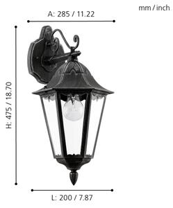 Eglo 93456 - Aplica de perete exterior NAVEDO 1xE27/60W/230V IP44