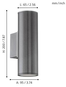 Eglo 94103 - Corp de iluminat LED exterior RIGA 2xGU10/3W/230V