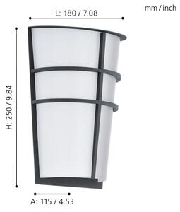 Eglo 94138 - Aplică de perete LED pentru exterior BREGANZO 2xLED/2,5W/230V IP44