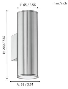 Eglo 94107 - Corp de iluminat LED exterior RIGA 2xGU10/3W/230V