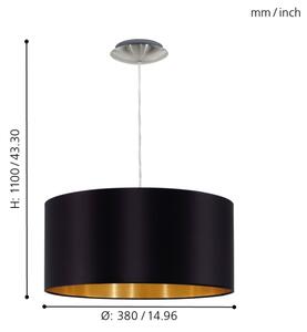 Lustră pe cablu Eglo 31599 MASERLO 1xE27/60W/230V