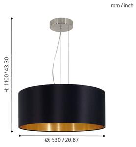 Lustră pe cablu Eglo 31605 MASERLO 3xE27/60W/230V
