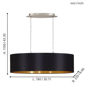 Lustră pe cablu Eglo 55266 MASERLO 2xE27/60W/230V negru