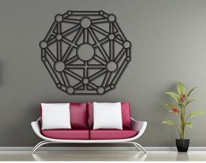 Tablou geometric pe peretele sculptat din placaj din lemn