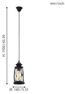 Eglo 49213 - Lustra BRADFORD 1xE27/60W/230V