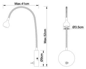 Globo 24109W - Lampă LED flexibilă SERPENT LED/3W/230V