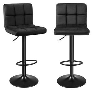 Set 2 scaune de bar reglabile Songmics Negru 38x44.5x115 cm