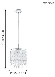 Lustră Eglo 93092 FEDRA 2 1xE27/60W/230V