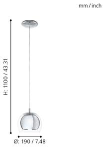 Eglo 94592 - Lustra ROCAMAR 1xE27/60W/230V