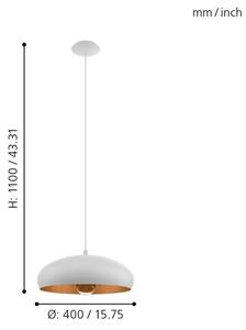 Eglo 94606 - Lustra MOGANO 1xE27/60W/230V