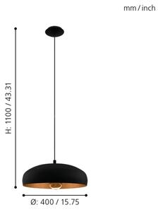 Lustră Eglo 94605 MOGANO 1xE27/60W/230V