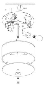 Eglo 94921 - Lampă de tavan PASTERI 3xE27/25W/230V