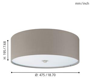 Eglo 94919 - Plafonieră PASTERI 3xE27/25W/230V