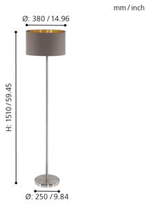 Lampadar Eglo 95172 MASERLO 1xE27/60W/230V