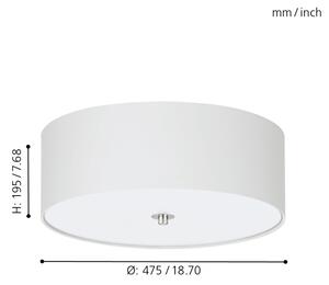 Eglo 94918 - Plafonieră PASTERI, 3 x E27, max. 25 W, 230 V