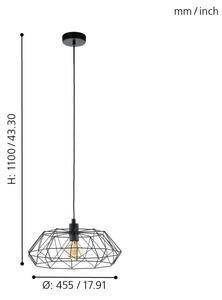 Lustră Eglo 49487 CARLTON 2 1xE27/60W/230V