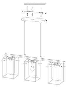 Eglo 94378 - Lustra LONCINO 1 3xE27/60W/230V
