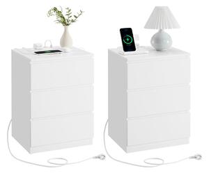 Set 2 noptiere Alb Vasagle 40x35x59 cm