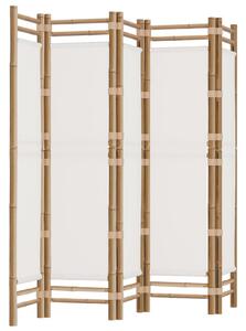 Separator de cameră pliabil cu 5 panouri 200 cm bambus și pânză