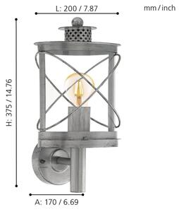 Eglo 94865 - Lampă de exterior HILBURN, 1xE27, 60W, 230V, IP44