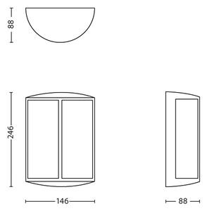 Philips 16464/93/16 - Aplică de perete pentru exterior STOCK LED/6W IP44