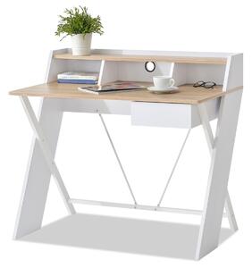 Z0ND0 Masă PC Aspart (stejar + alb). 1109726