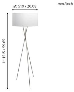 Eglo 95539 - Lampadar FONDACHELLI 1xE27/60W/230V
