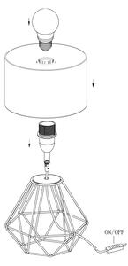 Eglo 95787- Lampa de masa CARLTON 2 1xE14/60W/230V