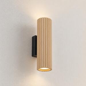 Lindby Aplică Stralino, cu 2 becuri, înălțime 22 cm, din lemn, reglabil, Lemn, Camera de zi / sufragerie, Lemn, Modern