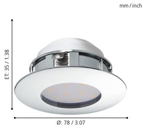 Eglo 95818 - Spot LED încastrat PINEDA, 4,9 W, 230 V