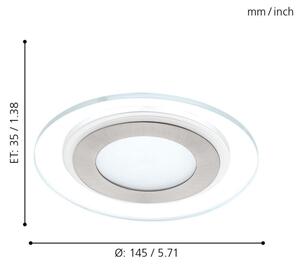 Eglo 95932 - Corp de iluminat LED tavan fals PINEDA 1 LED/11W/230V