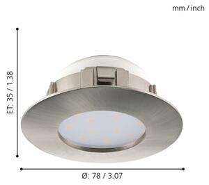 Eglo 95819 - Corp de iluminat LED încastrat PINEDA LED/4,9W/230V