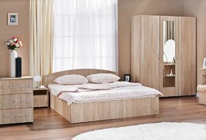 Dormitor Inter Bardolino, pat 160x200 cm, dulap cu 3 usi, comoda, 2 noptiere