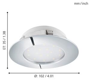 Eglo 95888 PINEDA - Plafonieră LED încastrată, 12W, 230V