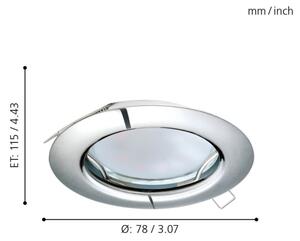 Eglo 94236 - Set de 3 spoturi LED încastrate PENETO 3xGU10-LED/3W/230V