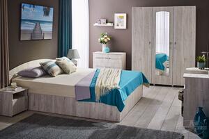 Dormitor Inter Samoa, pat 160x200 cm, dulap cu 3 usi, comoda, 2 noptiere