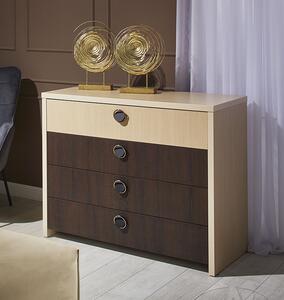 Comoda Cristal, 4 sertare, 110x90x50 cm, Fag si Wenge