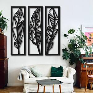 Pictură modernă în trei piese cu frunze de bananier - MUSACEAE