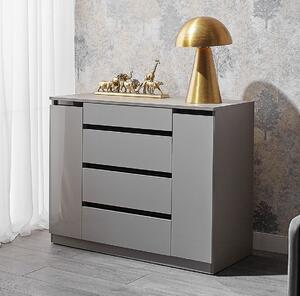 Comoda Space, 2 usi + 4 sertare, 100x84x52 cm, Gri