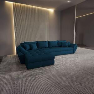 Colțar extensibil dumonde cu ladă de depozitare si sezut confortabil din spuma high-density, Loana XL Enjoy Petrol 335x185 cm