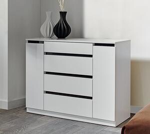 Comoda Space, 2 usi + 4 sertare, 100x84x52 cm, Alb