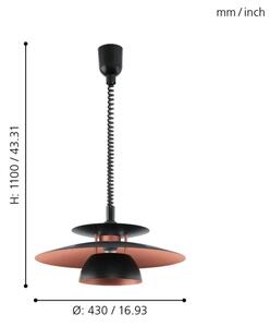 Lustră reglabilă Eglo 31666 BRENDA 1xE27/60W/230V